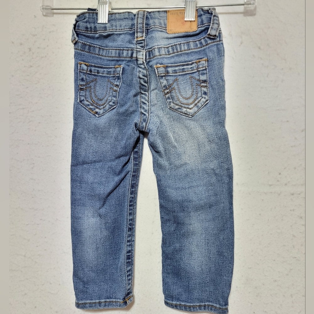 TRUE RELIGION TODDLER KIDS GENO RELAXED SLIM DENIM JEANS SIZE 2T X1